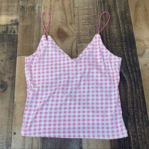 Gaze pink checkered shirt